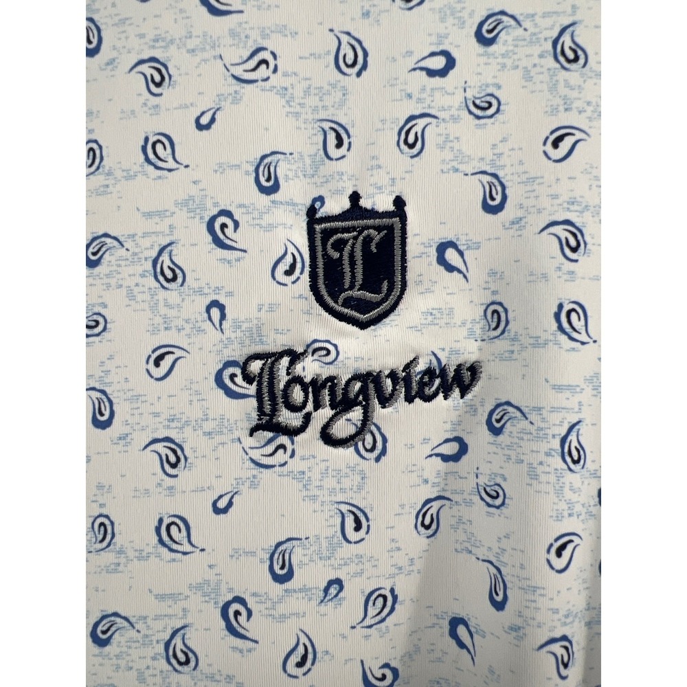 Peter Millar Womens XL Quarter Zip Pullover Blue Paisley Golf Shirt UPF 50+ Sun - Picture 8 of 11